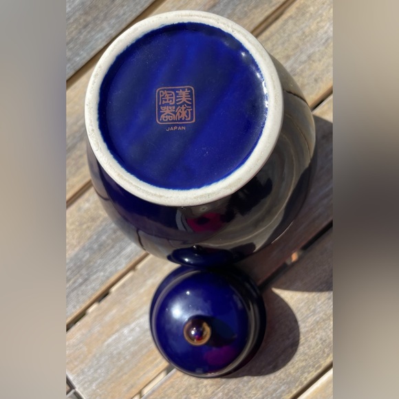 Vintage Blue Kutani Temple Jar - Picture 3 of 5